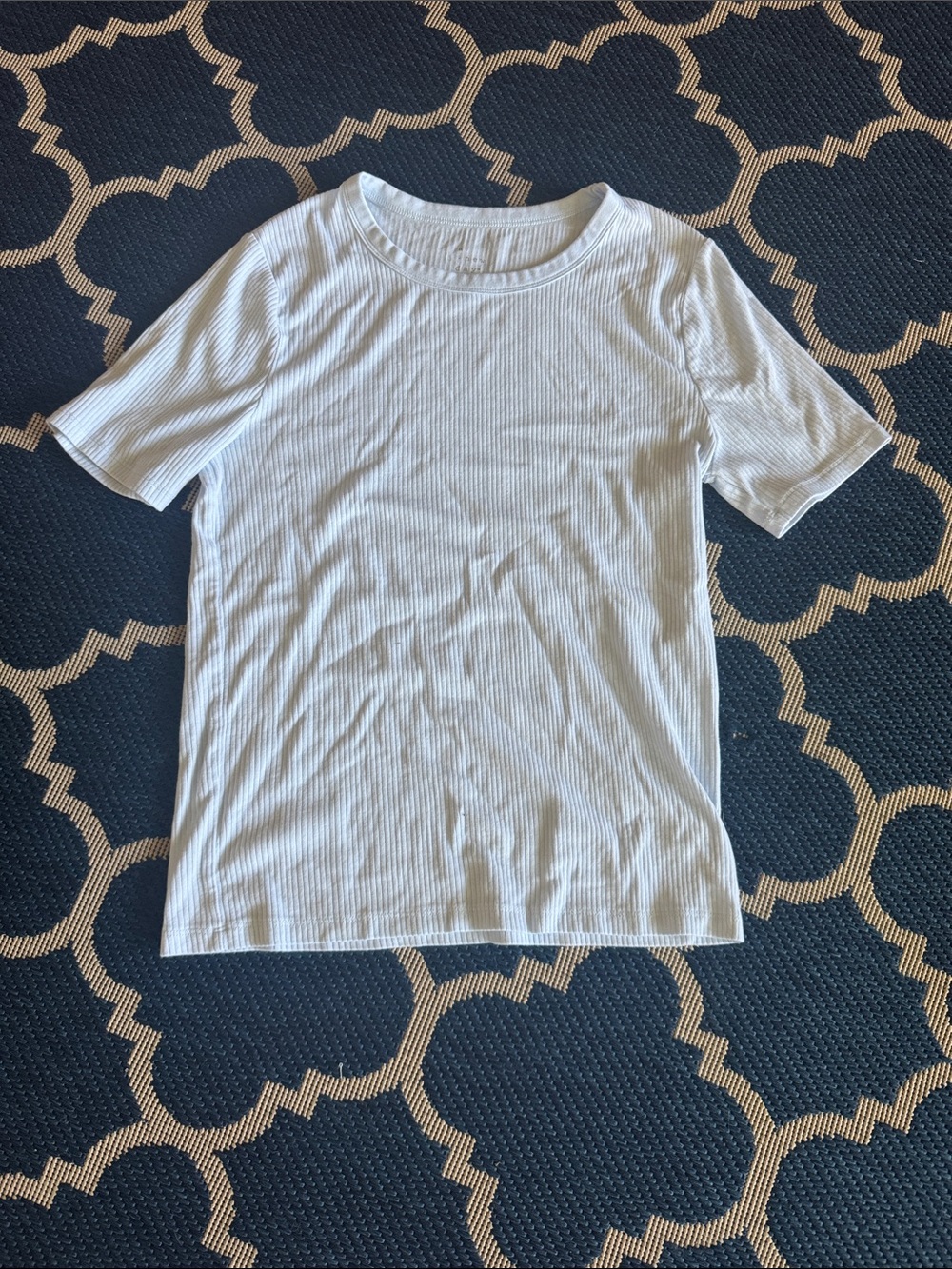 a new day White Ribbed Short Sleeve Tee
